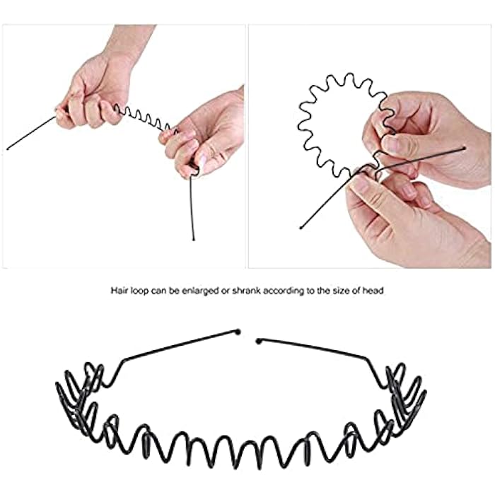 Birdware Simplified Metal Zig Zag Hair Band For Unisex, 15X14 Cm - Black - Image 3